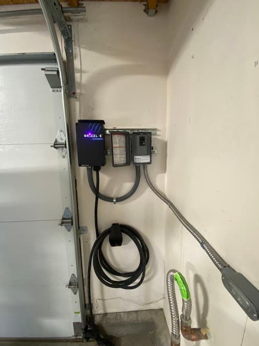 Level 2 Grizzl-E EV charger installed in a garage