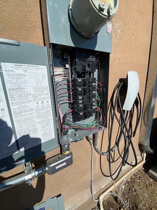 Exterior panel upgrade with EV charger wiring